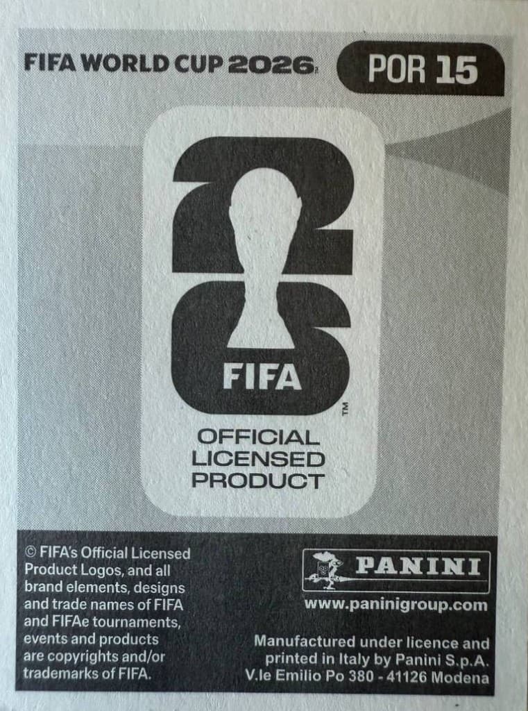 Cristiano Ronaldo — Panini FIFA World Cup 2026 POR 15 back
