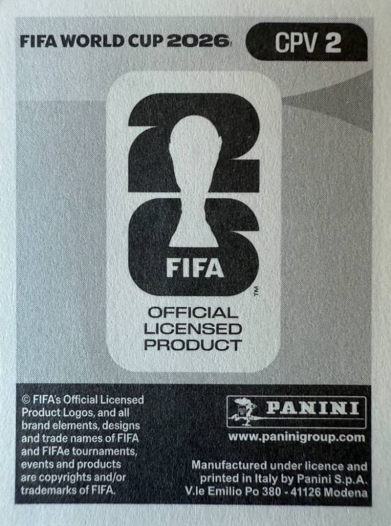 Vozinha — Panini FIFA World Cup 2026 CPV 2 back